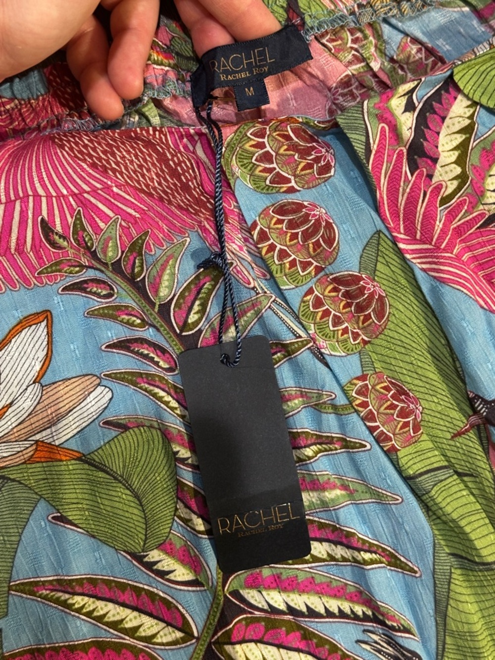 Rachel Roy Tropical Print Wrap Skirt Size M NWT Colorful Floral Bird Resort - Picture 5 of 11
